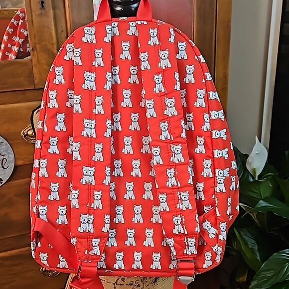 Marc Tetro Red Backpack White Scottish Dogs - Picture 6 of 14